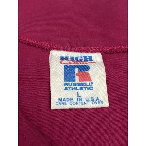 Vtg Russell Athletic Men’s Blank Button Up Jersey Pink XL Made In USA 1/2 Sleeve - Picture 6 of 9